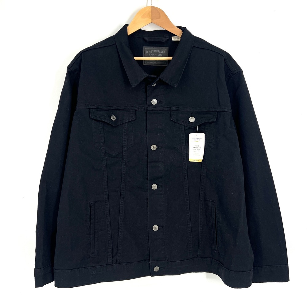 Levi Strauss Signature Gold Mens Trucker Jacket Black XXL 397600021‎ NWT